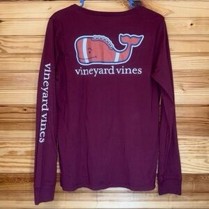 Vineyard Vines football whale long sleeve T-shirt small